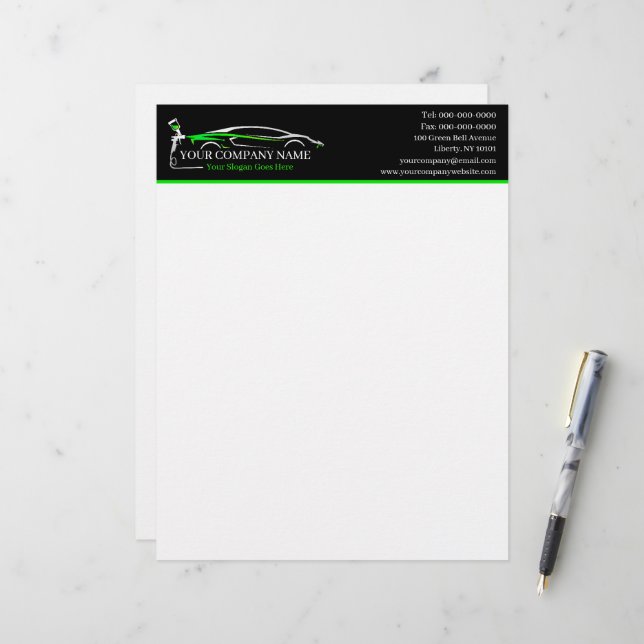 Berufliches Auto Body Paint Shop Automotive Briefbogen (Vorderseite/Rückseite Beispiel)