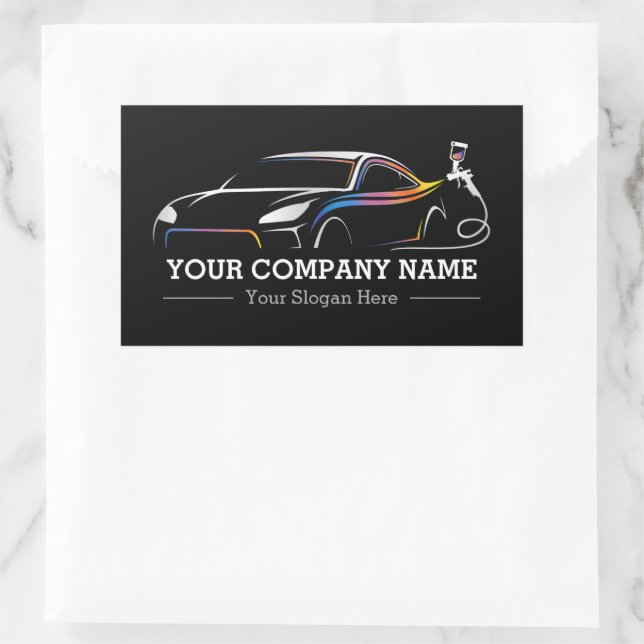 Berufliches Auto Body Paint Shop Automotive Label Rechteckiger Aufkleber (Tasche)