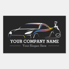 Berufliches Auto Body Paint Shop Automotive Label Rechteckiger Aufkleber