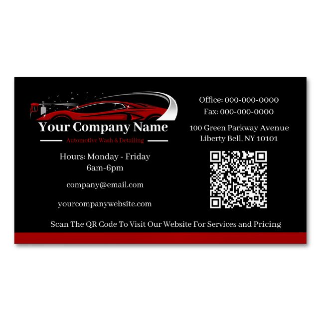 Berufliches Auto im Detail Autoabwasch-Unternehmen Magnetische Visitenkarte (Vorderseite)