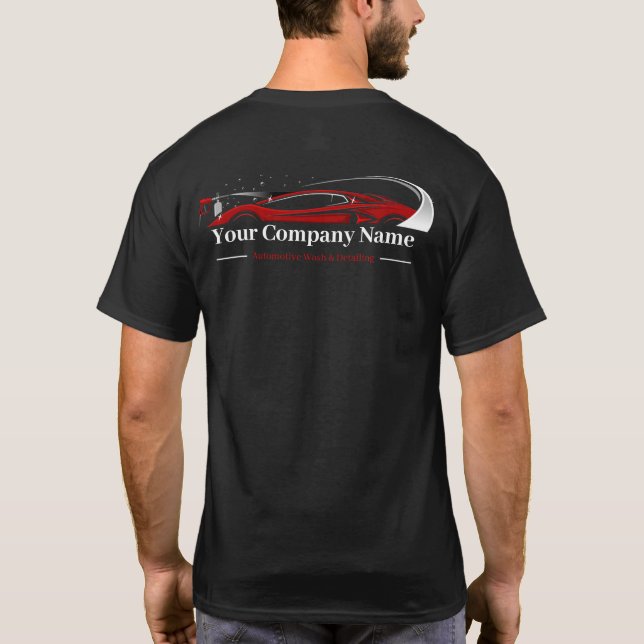 Berufliches Auto im Detail Autoabwasch-Unternehmen T-Shirt (Rückseite)