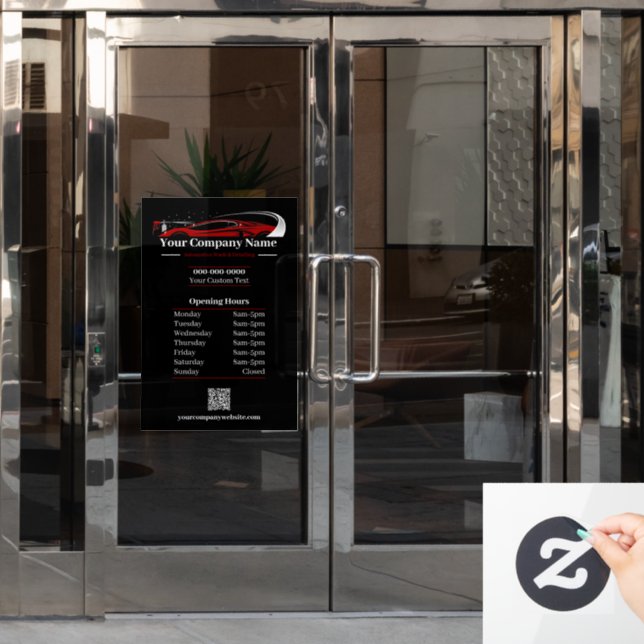 Berufliches Auto im Detail Autowaschanlage Fensteraufkleber (Büro Tür)