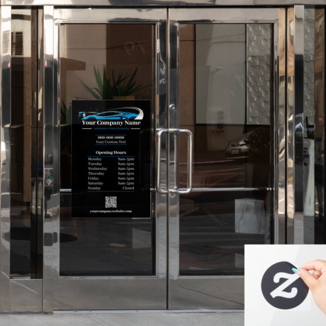 Berufliches Auto im Detail Autowaschanlage Fensteraufkleber (Büro Tür)