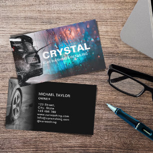 Berufliches Autowaschen und Auto im Detail Visitenkarte