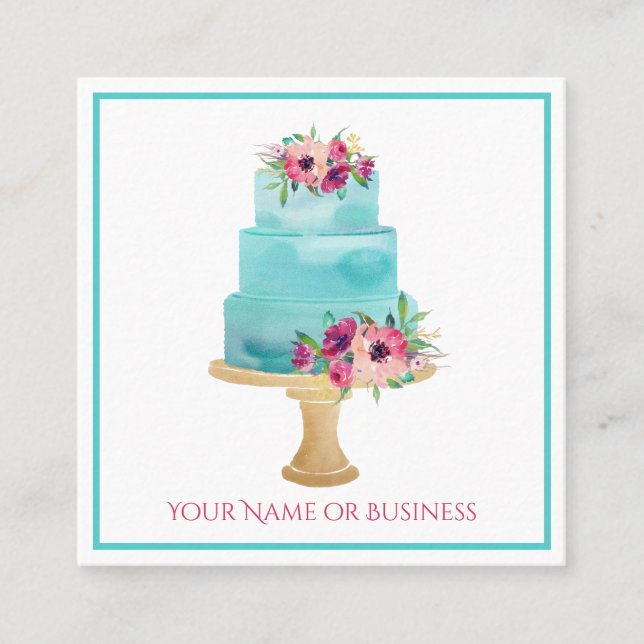 Berufliches Bäckerchen im Aquarium Quadratische Visitenkarte (Vorderseite)