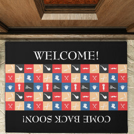 Berufliches Barber-Iconic-Piktogramm Fußmatte