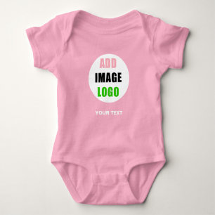 Berufliches, bearbeitbares Firmenlogo Pink Baby Strampler