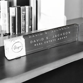 Berufliches, benutzerdefiniertes Logo Schwarz Namensplakette