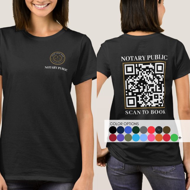 Berufliches Black Company QR Code Notare T-Shirt (Von Creator hochgeladen)
