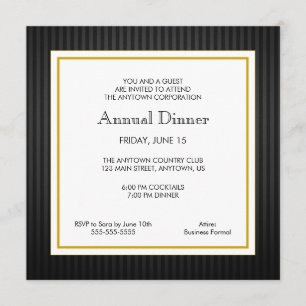 Berufliches Black & Gold Business Dinner Einladung