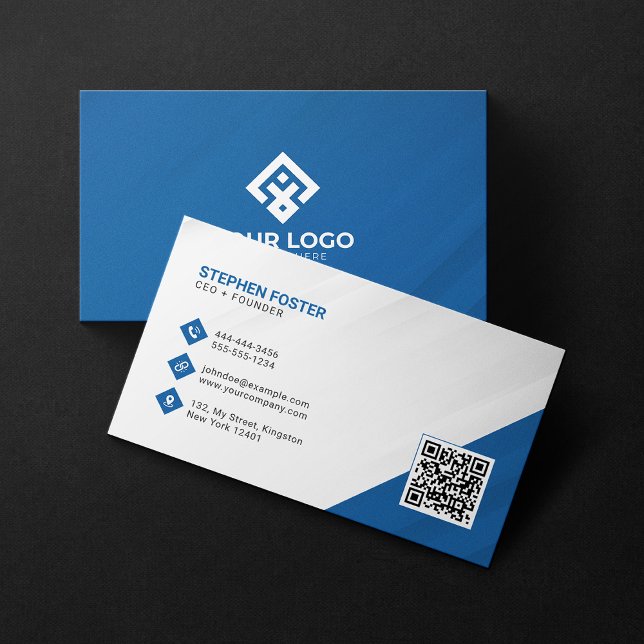 Berufliches Blau des QR-Codes für Unternehmen Visitenkarte (Von Creator hochgeladen)