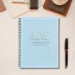 Berufliches Blau Minimalistisch Notizbuch