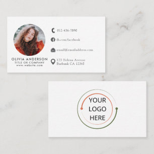 Berufliches Blush & White Foto Logo Visitenkarte