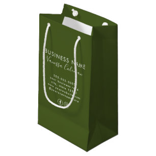 Berufliches Branding Minimaler Script Moss Green Kleine Geschenktüte