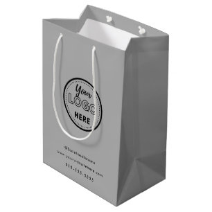 Berufliches Branding Minimalistisch-Graue Promo-Lo Mittlere Geschenktüte