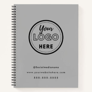 Berufliches Branding Minimalistisch-Graue Promo-Lo Notizbuch