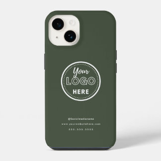 Berufliches Branding Minimalistisch-Waldgrün-Logo iPhone 14 Hülle
