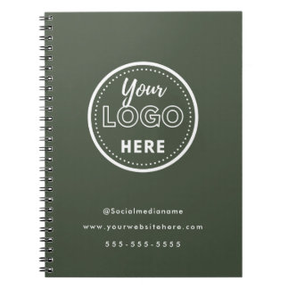 Berufliches Branding Minimalistisch-Waldgrün-Logo Notizblock