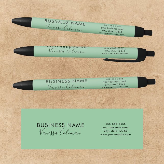 Berufliches Branding Minimalistischer Script Mint  Kugelschreiber (Von Creator hochgeladen)