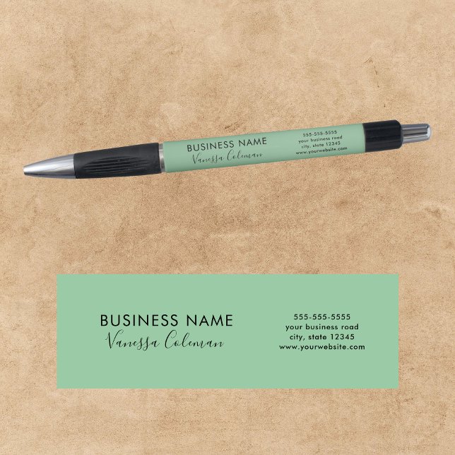 Berufliches Branding Minimalistischer Script Mint  Kugelschreiber (Von Creator hochgeladen)