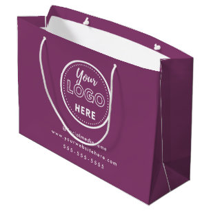 Berufliches Branding Minimalistisches Berry-Lila-L Große Geschenktüte