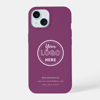 Berufliches Branding Minimalistisches Berry-Lila-L iPhone 15 Hülle
