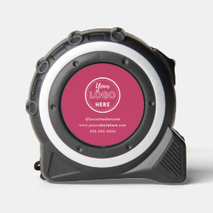 Berufliches Branding Minimalistisches Hot-Pink-Log Maßband
