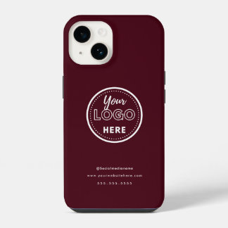 Berufliches Branding Minimalistisches Logo Burgund iPhone 14 Hülle