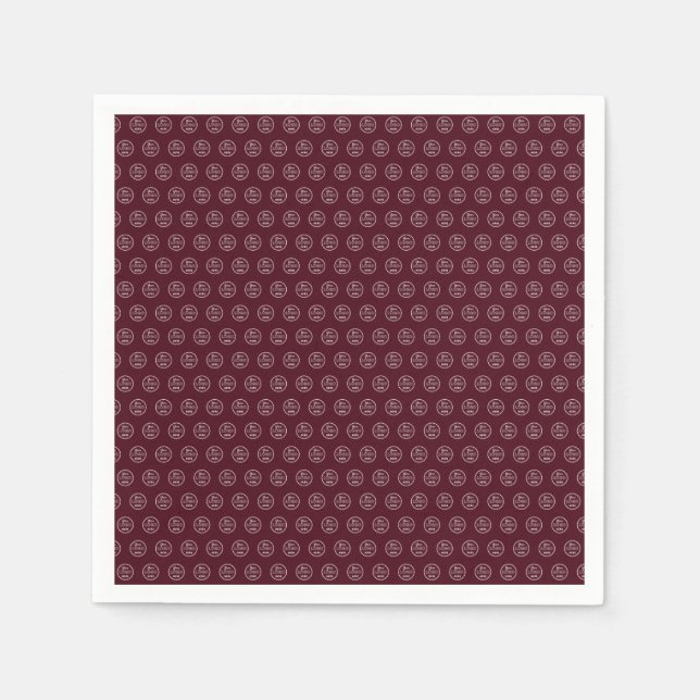 Berufliches Branding Minimalistisches Logo Burgund Serviette (Vorderseite)