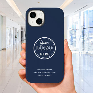 Berufliches Branding Minimalistisches Navy Blue Lo iPhone 14 Hülle
