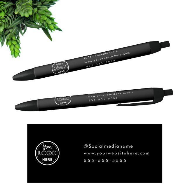 Berufliches Branding Minimalistisches Schwarzes Lo Kugelschreiber (Von Creator hochgeladen)