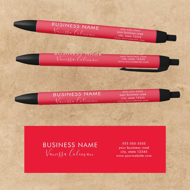 Berufliches Branding Minimalistisches Skript rot Kugelschreiber (Von Creator hochgeladen)