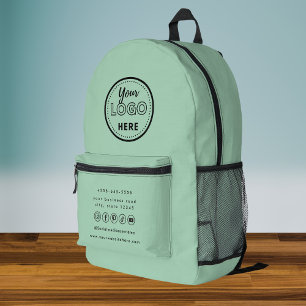 Berufliches Branding Minze Green Social Media-Logo Bedruckter Rucksack