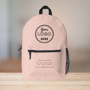 Berufliches Branding - Modern Blush-Pink-Promo-Log Bedruckter Rucksack