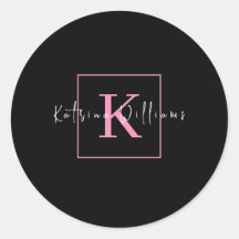 Berufliches Brandinglogo Schwarz-Rosa-Monogramm