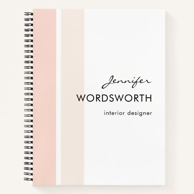 Berufliches Coral Pink Pastell Notebook Notizbuch (Vorderseite)