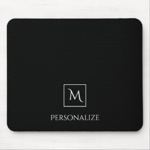Berufliches einfacher Namen-Schwarzweiss-Monogramm Mousepad