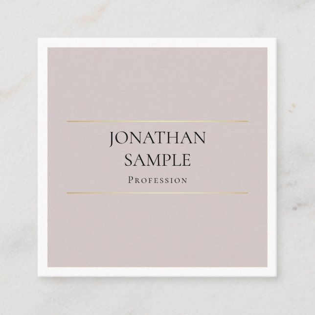 Berufliches, einfaches Design Kreativer Schlichter Quadratische Visitenkarte (Vorderseite)