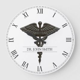 Berufliches einfaches medizinisches Caduceus Schwa Große Wanduhr