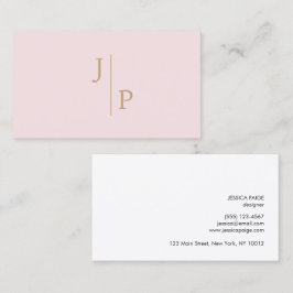 Berufliches, einfaches Monogramm Rosa Visitenkarte