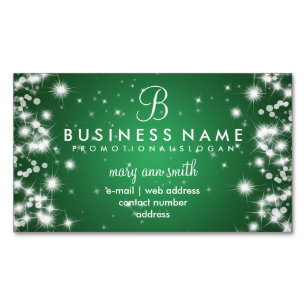 Berufliches einfaches Schein-Monogramm-Grün Magnetische Visitenkarte