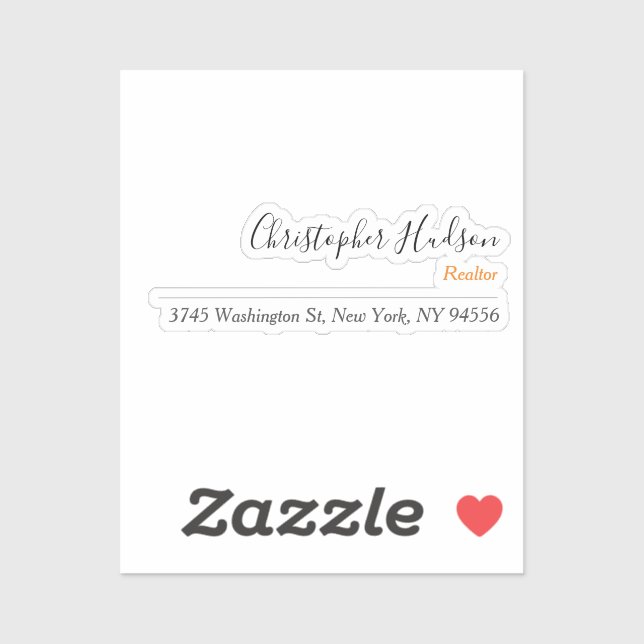 Berufliches einfaches Schlichtes Realtor Real Anwe Aufkleber (Blatt)