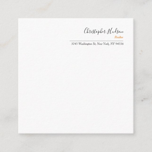 Berufliches einfaches Schlichtes Realtor Real Anwe Begleitkarte (Vorderseite)