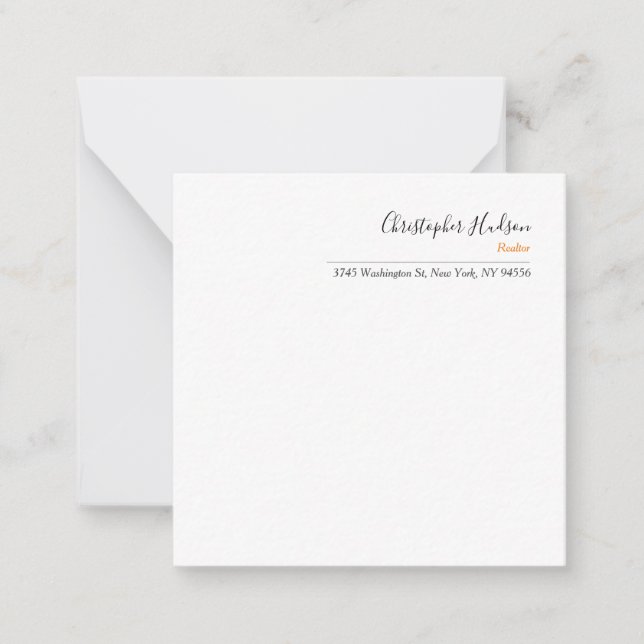 Berufliches einfaches Schlichtes Realtor Real Anwe Mitteilungskarte (Vorderseite)