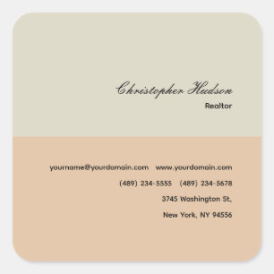 Berufliches einfaches Schlichtes Realtor Real Anwe Quadratischer Aufkleber