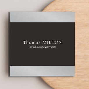 Berufliches elegantes Black Imitats Silberberater Quadratische Visitenkarte