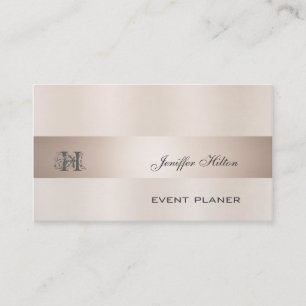 Berufliches elegantes Champagner-Rose-Monogramm Visitenkarte