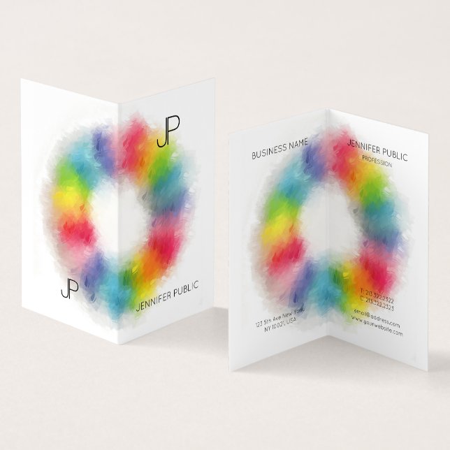 Berufliches elegantes, einfaches, modernes Monogra Visitenkarten (Innenseite und Außenseite)