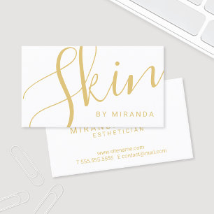 Berufliches elegantes Gold und weißes Skincare Visitenkarte