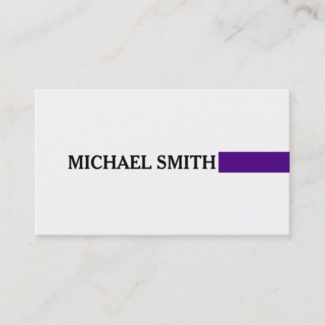 Berufliches elegantes Indigo Modernes Schlichtes W Visitenkarte (Vorderseite)